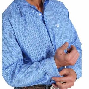 Cinch Long Sleeve Patterned Button Down